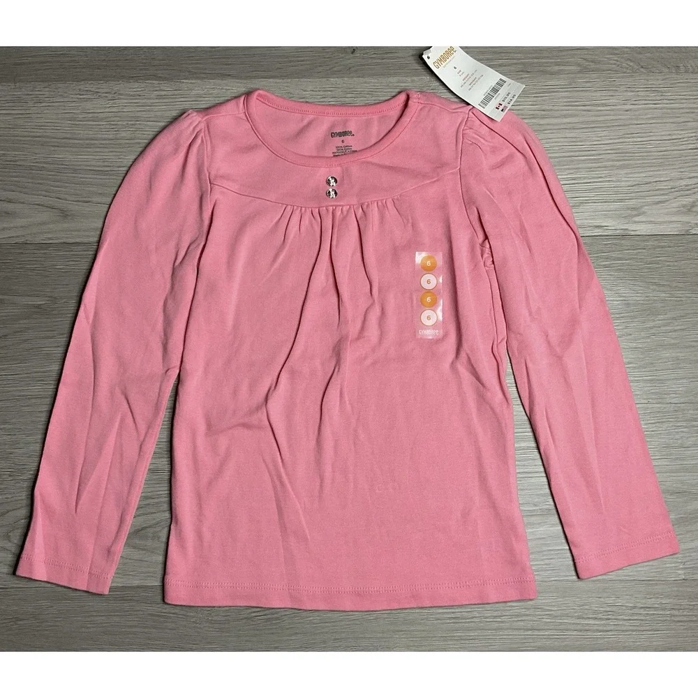 GYMBOREE STAR OF THE SHOW HONEYSUCKLE PINK BASIC‎ L/S TEE SIZE 6 NWT